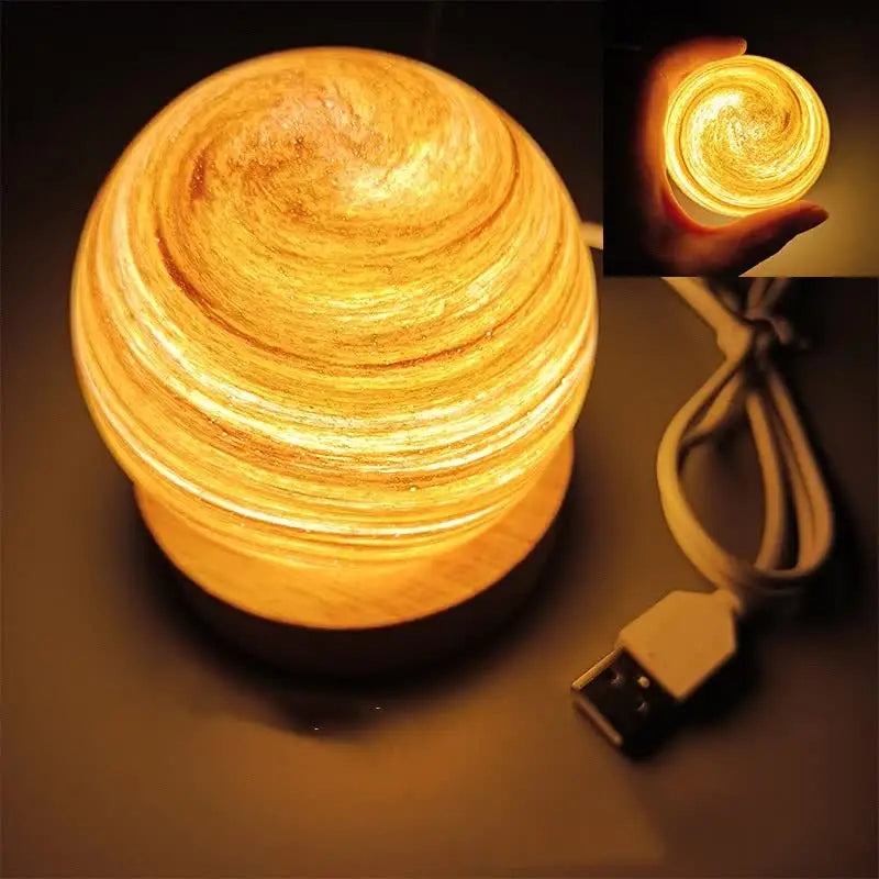 Sunset LED Planet Night Light with Wooden Base USB Rechargeable - Home & Garden > Lighting > Night Lights & Ambient
