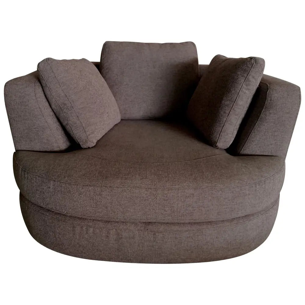 Sunshine Single Sofa Love Chair Fabric Swivel Armchair - Grey - Furniture > Sofas