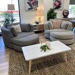 Sunshine Single Sofa Love Chair Fabric Swivel Armchair - Grey - Furniture > Sofas