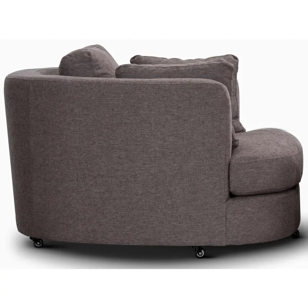 Sunshine Single Sofa Love Chair Fabric Swivel Armchair - Grey - Furniture > Sofas