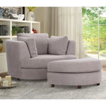 Sunshine Single Sofa Love Chair Fabric Swivel Armchair - Steel - Furniture > Sofas