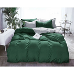 Super King 1000TC Reversible Duvet Quilt Cover Set - Green and Grey - Home & Garden > Bedding > Duvet Covers
