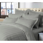 1000TC Ultra Soft Striped Super King Size Grey Duvet Quilt Cover Set - Home & Garden > Bedding > Duvet Covers