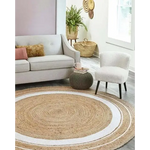 Sustainable Jute Round Rug | Decorative Floor 120 cm Rug - Home & Garden > Rugs