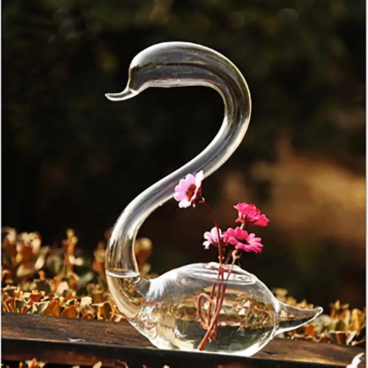 Swan Flower Vases - Home Decor Wedding Gifts Glass Crafts - Home & Garden > Decor > Vases & Table Decor