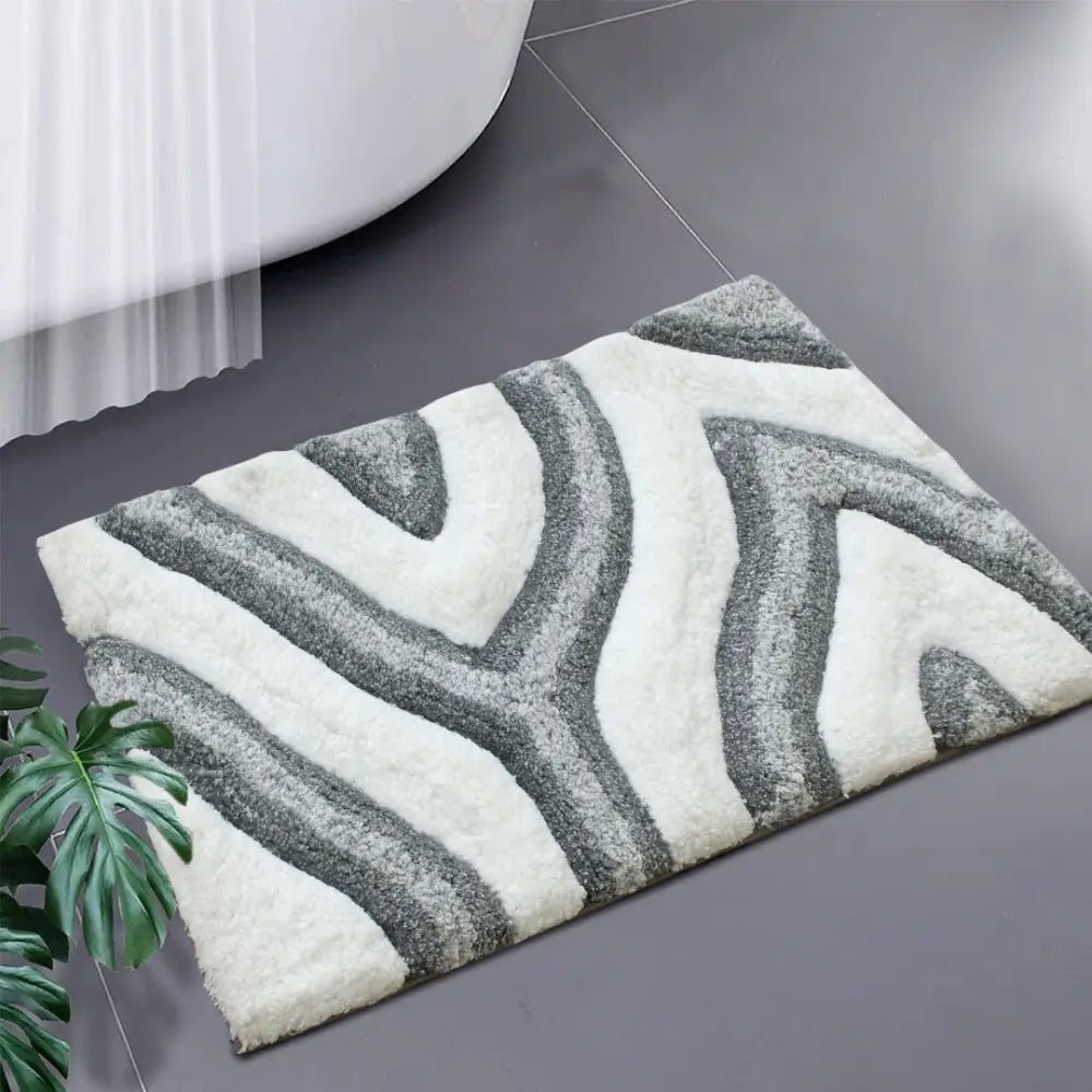Swirl 3D Design Tufted Soft Pile Bathmat - 50x80 - Home & Garden > Rugs