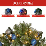 Swishmas 274cm Blue Collection Multicolour Pre-Lit Christmas Garland - Occasions > Christmas > Christmas Wreaths &