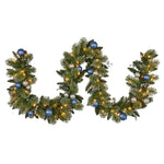 Swishmas 274cm Blue Collection Multicolour Pre-Lit Christmas Garland - Occasions > Christmas > Christmas Wreaths &
