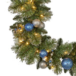 Swishmas 274cm Blue Collection Multicolour Pre-Lit Christmas Garland - Occasions > Christmas > Christmas Wreaths &