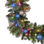 Swishmas 274cm Blue Collection Multicolour Pre-Lit Christmas Garland - Occasions > Christmas > Christmas Wreaths &