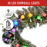 Swishmas 274cm Snowy Crown Pine Pre-Lit Multicolour Christmas Garland - Occasions > Christmas > Christmas Wreaths &