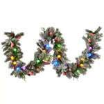 Swishmas 274cm Snowy Crown Pine Pre-Lit Multicolour Christmas Garland - Occasions > Christmas > Christmas Wreaths &