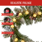 Swishmas 274cm Snowy Crown Pine Pre-Lit Multicolour Christmas Garland - Occasions > Christmas > Christmas Wreaths &