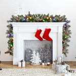 Swishmas 274cm Snowy Crown Pine Pre-Lit Multicolour Christmas Garland - Occasions > Christmas > Christmas Wreaths &