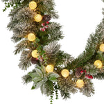 Swishmas 274cm Snowy Crown Pine Pre-Lit Multicolour Christmas Garland - Occasions > Christmas > Christmas Wreaths &
