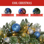 Swishmas 61cm Blue Collection Multicolour Pre-Lit Christmas Wreath - Occasions > Christmas > Christmas Wreaths &