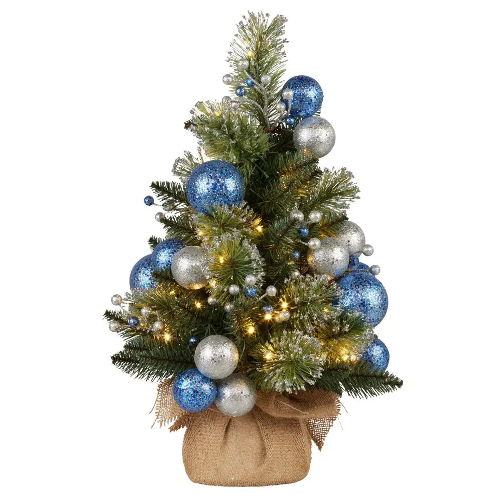 Swishmas 61cm Blue Collection Pre-Lit Tabletop Christmas Tree - Occasions > Christmas > Christmas Trees