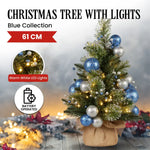 Swishmas 61cm Blue Collection Pre-Lit Tabletop Christmas Tree - Occasions > Christmas > Christmas Trees