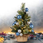Swishmas 61cm Blue Collection Pre-Lit Tabletop Christmas Tree - Occasions > Christmas > Christmas Trees