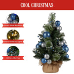 Swishmas 61cm Blue Collection Pre-Lit Tabletop Christmas Tree - Occasions > Christmas > Christmas Trees