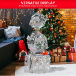 Swishmas 83cm Triple Christmas Silver Giftbox Stack Display with Lights - Occasions > Christmas > Christmas Decorations