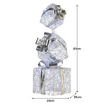 Swishmas 83cm Triple Christmas Silver Giftbox Stack Display with Lights - Occasions > Christmas > Christmas Decorations