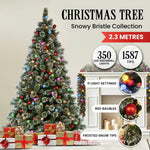 Swishmas Snowy Bristle 2.3m Multicolour Pre-Lit Christmas Tree with 1587 Tips - Occasions > Christmas > Christmas Trees
