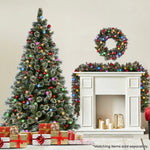 Swishmas Snowy Bristle 2.3m Multicolour Pre-Lit Christmas Tree with 1587 Tips - Occasions > Christmas > Christmas Trees