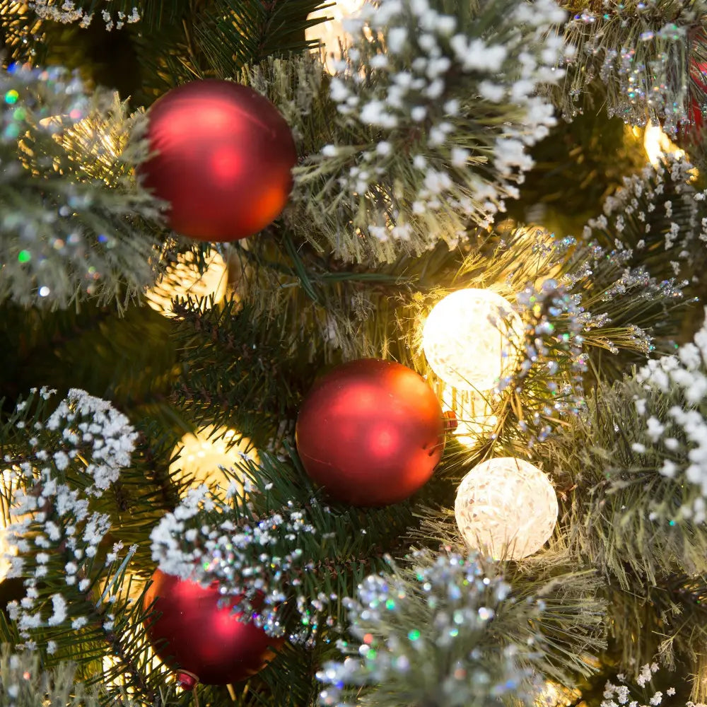 Swishmas Snowy Bristle 2.7m Multicolour Pre-Lit Christmas Tree with 2870 Tips - Occasions > Christmas > Christmas Trees