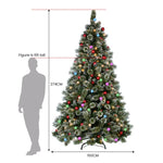 Swishmas Snowy Bristle 2.7m Multicolour Pre-Lit Christmas Tree with 2870 Tips - Occasions > Christmas > Christmas Trees