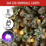 Swishmas Snowy Crown Pine 2.7m Multicolour Pre-Lit Christmas Tree with 2429 Tips - Occasions > Christmas > Christmas