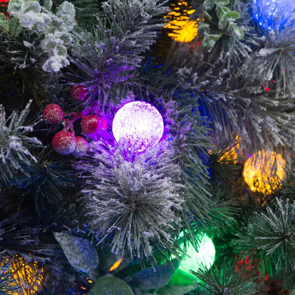 Swishmas Snowy Crown Pine 2.7m Multicolour Pre-Lit Christmas Tree with 2429 Tips - Occasions > Christmas > Christmas