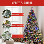 Swishmas Snowy Crown Pine 2.7m Multicolour Pre-Lit Christmas Tree with 2429 Tips - Occasions > Christmas > Christmas