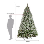 Swishmas Snowy Crown Pine 2.7m Multicolour Pre-Lit Christmas Tree with 2429 Tips - Occasions > Christmas > Christmas