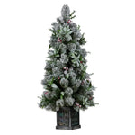 Swishmas Snowy Crown Pine Potted Christmas Tree 1.2m Multicolour Pre-Lit with Snowball Lights - Occasions > Christmas >