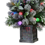 Swishmas Snowy Crown Pine Potted Christmas Tree 1.2m Multicolour Pre-Lit with Snowball Lights - Occasions > Christmas >