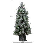 Swishmas Snowy Crown Pine Potted Christmas Tree 1.2m Multicolour Pre-Lit with Snowball Lights - Occasions > Christmas >