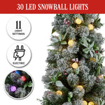 Swishmas Snowy Crown Pine Potted Christmas Tree 1.2m Multicolour Pre-Lit with Snowball Lights - Occasions > Christmas >