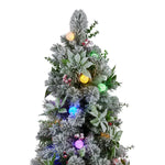 Swishmas Snowy Crown Pine Potted Christmas Tree 1.2m Multicolour Pre-Lit with Snowball Lights - Occasions > Christmas >