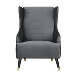Sylvia Accent Sofa Arm Chair Fabric Uplholstered Lounge Couch - Grey - Furniture > Sofas