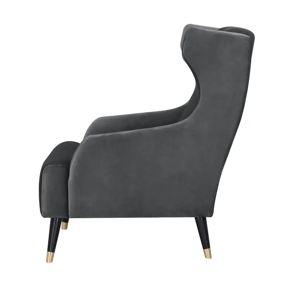 Sylvia Accent Sofa Arm Chair Fabric Uplholstered Lounge Couch - Grey - Furniture > Sofas