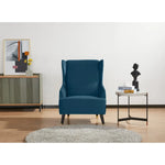 Sylvia Set of 2 Accent Sofa Arm Chair Fabric Uplholstered Lounge Couch - Navy - Furniture > Sofas