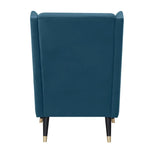 Sylvia Set of 2 Accent Sofa Arm Chair Fabric Uplholstered Lounge Couch - Navy - Furniture > Sofas