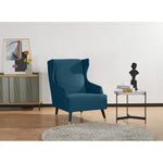 Sylvia Set of 2 Accent Sofa Arm Chair Fabric Uplholstered Lounge Couch - Navy - Furniture > Sofas