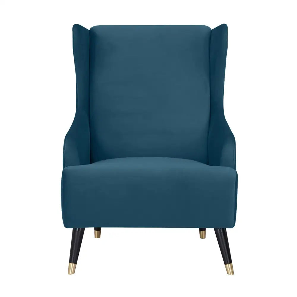 Sylvia Set of 2 Accent Sofa Arm Chair Fabric Uplholstered Lounge Couch - Navy - Furniture > Sofas