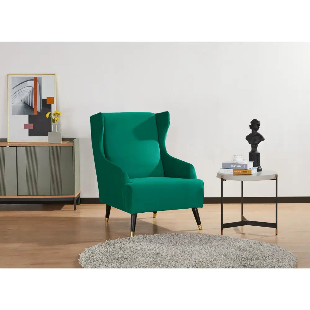 Sylvia Set of 2 Accent Sofa Arm Chair Fabric Uplholstered Lounge Couch - Green - Furniture > Sofas