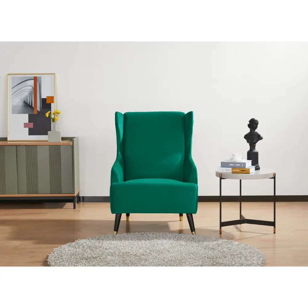 Sylvia Set of 2 Accent Sofa Arm Chair Fabric Uplholstered Lounge Couch - Green - Furniture > Sofas