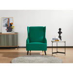 Sylvia Set of 2 Accent Sofa Arm Chair Fabric Uplholstered Lounge Couch - Green - Furniture > Sofas