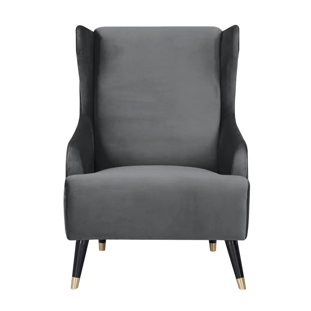 Sylvia Set of 2 Accent Sofa Arm Chair Fabric Uplholstered Lounge Couch - Grey - Furniture > Sofas