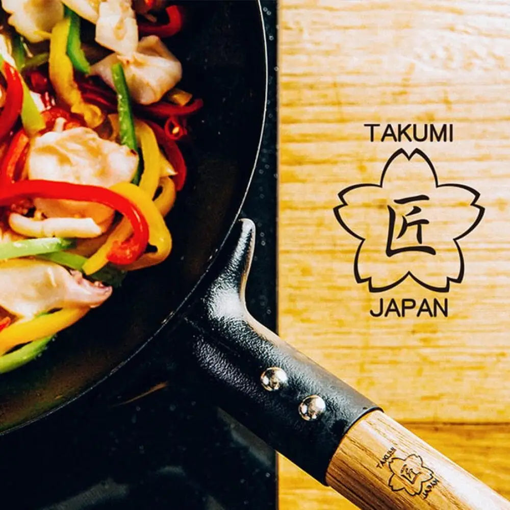 Takumi Premium Magma Plate Cast Iron Wok - Made in Japan - 24cm - Home & Garden > Kitchenware